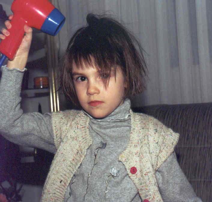 Hairdressing herself