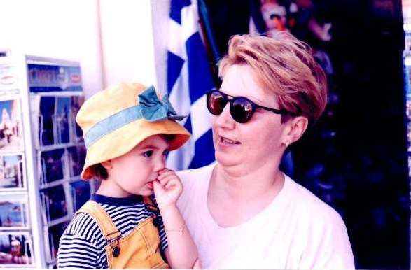 Jovana and mummy in Corfus Down Town