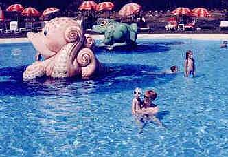 In swiming pool